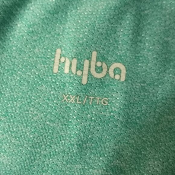 Hyba Ladies Size XXL Short Sleeve V-neck Green Workout T-shirt - Picture 3 of 6